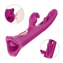Load image into Gallery viewer, 4 IN 1 Rose Muncher Rabbit Vibrator Licking Vibrating Flapping Clit Nipple Stimulator