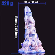 Load image into Gallery viewer, AIMITEX 7.48-inch Rainbow Ice Cream Liquid Silicone Fantasy Dildo Masturbation Massager