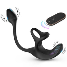 Load image into Gallery viewer, 3 In 1 Spherical Vibrating Anal Plug Testicles Stimulator With cock Ring