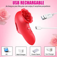 Load image into Gallery viewer, Rose Finger Vibrator G Spot Clitoral Stimulator for Couple Flirting