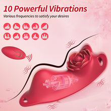 Load image into Gallery viewer, Rose Wearalbe Clitoral Massage Vibrator with Panty &amp; Remote Control