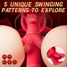 Load image into Gallery viewer, 4 In 1 Rose Tongue Swing Vibrating G-Spot Clitoral Stimulation Dildo Machine