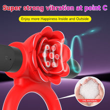 Load image into Gallery viewer, Vibrating Rose Penis Ring Clitoral Stimulation For Couple