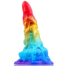 Load image into Gallery viewer, AIMITEX 7.48-inch Rainbow Ice Cream Liquid Silicone Fantasy Dildo Masturbation Massager