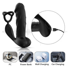 Load image into Gallery viewer, Triple Rings Vibrating Prostate Massager realistic dildo With Remote Control