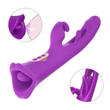 Load image into Gallery viewer, 4 IN 1 Rose Muncher Rabbit Vibrator Licking Vibrating Flapping Clit Nipple Stimulator