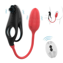 Load image into Gallery viewer, Detachable Design Vibrating Cock Penis Ring With Anal Plug for Couple