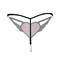 Load image into Gallery viewer, &quot;Love You&quot; Sexy Open Crotch Mesh Underwear With Pearls