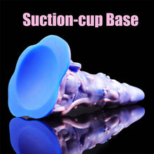 Load image into Gallery viewer, AIMITEX 7.48-inch Rainbow Ice Cream Liquid Silicone Fantasy Dildo Masturbation Massager