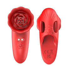 Load image into Gallery viewer, Rose Finger Vibrator G Spot Clitoral Stimulator for Couple Flirting