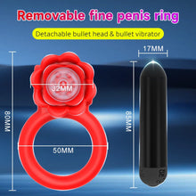 Load image into Gallery viewer, Vibrating Rose Penis Ring Clitoral Stimulation For Couple