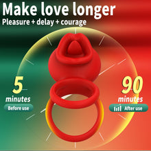Load image into Gallery viewer, Cock Rings Clitoral Stimulator with Licking Mouth Pleasur with APP control