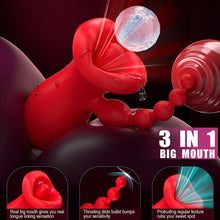 Load image into Gallery viewer, Big Mouth Clitoris Suction Anal Bead Vibrator with 10 Tongue Licking Modes
