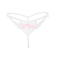 Load image into Gallery viewer, &quot;Love You&quot; Sexy Open Crotch Mesh Underwear With Pearls