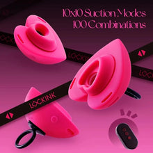 Load image into Gallery viewer, Lockink Pink Love-shaped Wearable Clitoral Suction Vibrator With Remote Control