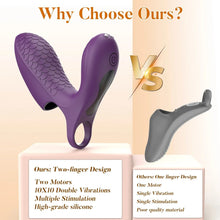 Load image into Gallery viewer, Upgraded 2-in-1 Double Vibration Finger Vibrator for G spot Clitoral Stimulation