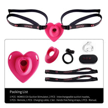 Load image into Gallery viewer, Lockink Pink Love-shaped Wearable Clitoral Suction Vibrator With Remote Control