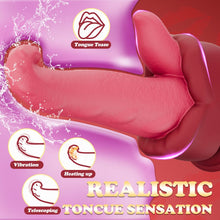 Load image into Gallery viewer, Realistic Tongue Thrusting Heating Fantasy Dildo With Suction Cup