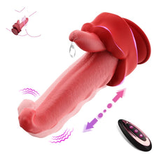 Load image into Gallery viewer, Realistic Tongue Thrusting Heating Fantasy Dildo With Suction Cup