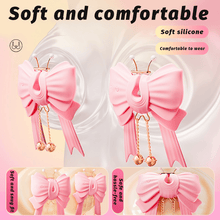 Load image into Gallery viewer, Pink Bowknot Vibrating Nipple Clamps App Control