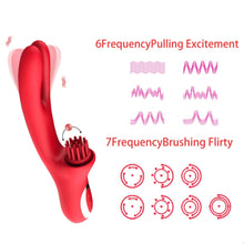 Load image into Gallery viewer, 3 In 1 Clit Tickling G Spot Wiggling Dildo Vibrator