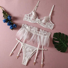Load image into Gallery viewer, Three Piece Embroider Sexy Underwear Suit