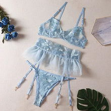Load image into Gallery viewer, Three Piece Embroider Sexy Underwear Suit