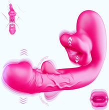 Load image into Gallery viewer, Rose Muncher 3-in-1 G Spot Vibrator Dildo with 10 Flapping &amp; Vibrating &amp; Licking Biting Modes
