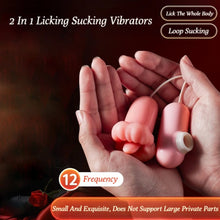 Load image into Gallery viewer, 2 In 1 Tongue Licking Sucking Vibrators For Women