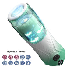 Load image into Gallery viewer, Green Star Rotating Telescopic Vibration Male Masturbator